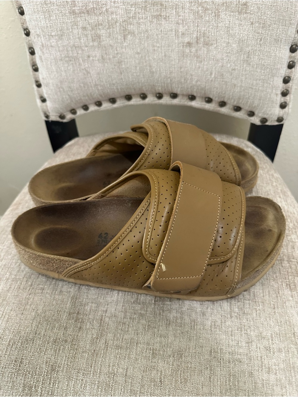 Birkenstock Padded Puff Pack Cork Brown Leather Reg Men SZ EU 42